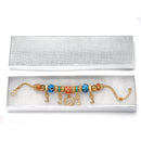 Gold Multi Color Beads Heart And Key Crystal Charm  Bracelet