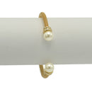 Gold plated mesh and pearl cuff Bracelet