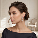 RHODIUM CREAM PEARL DANGLE EARRINGS