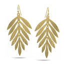 Tropical Textured Gold Metal Drop Earrings