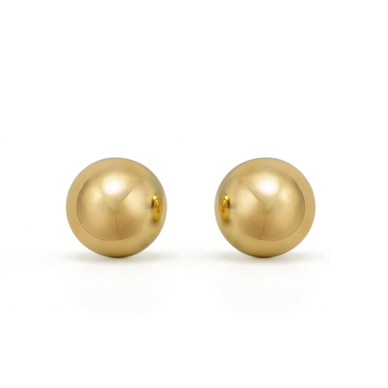 Gold 14mm ball stud Earrings