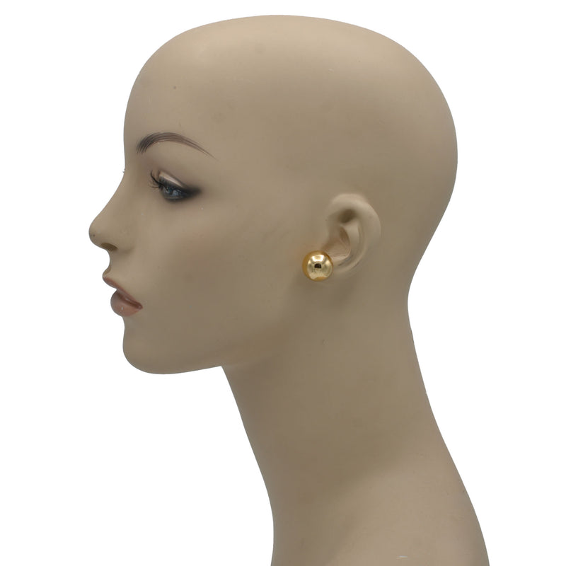 Gold 16mm ball stud Earrings