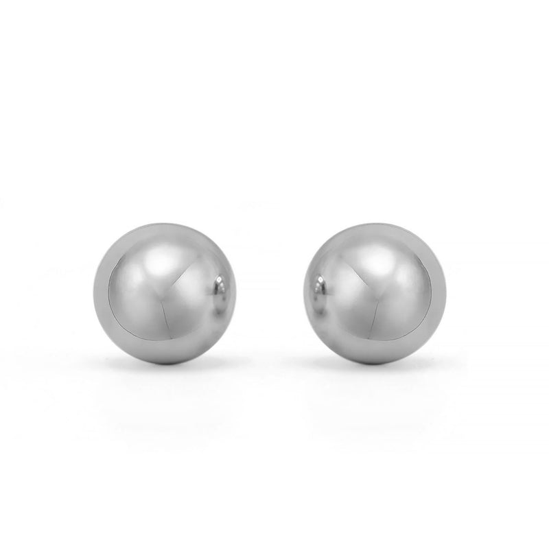 Rhodium 12mm ball stud Earrings