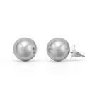 Rhodium 8mm ball stud Earrings