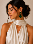 Faceted Crystal Teardrop Dangle Earrings