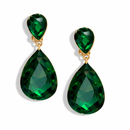 Faceted Crystal Teardrop Dangle Earrings