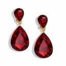 Faceted Crystal Teardrop Dangle Earrings