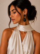 Faceted Crystal Teardrop Dangle Earrings