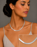 Rhodium Flat Snake Chain Necklace