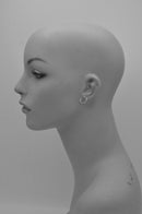 Silver Open Loop crystal Nail Stud Earrings