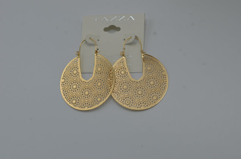 Gold Filigree Disc Earrings