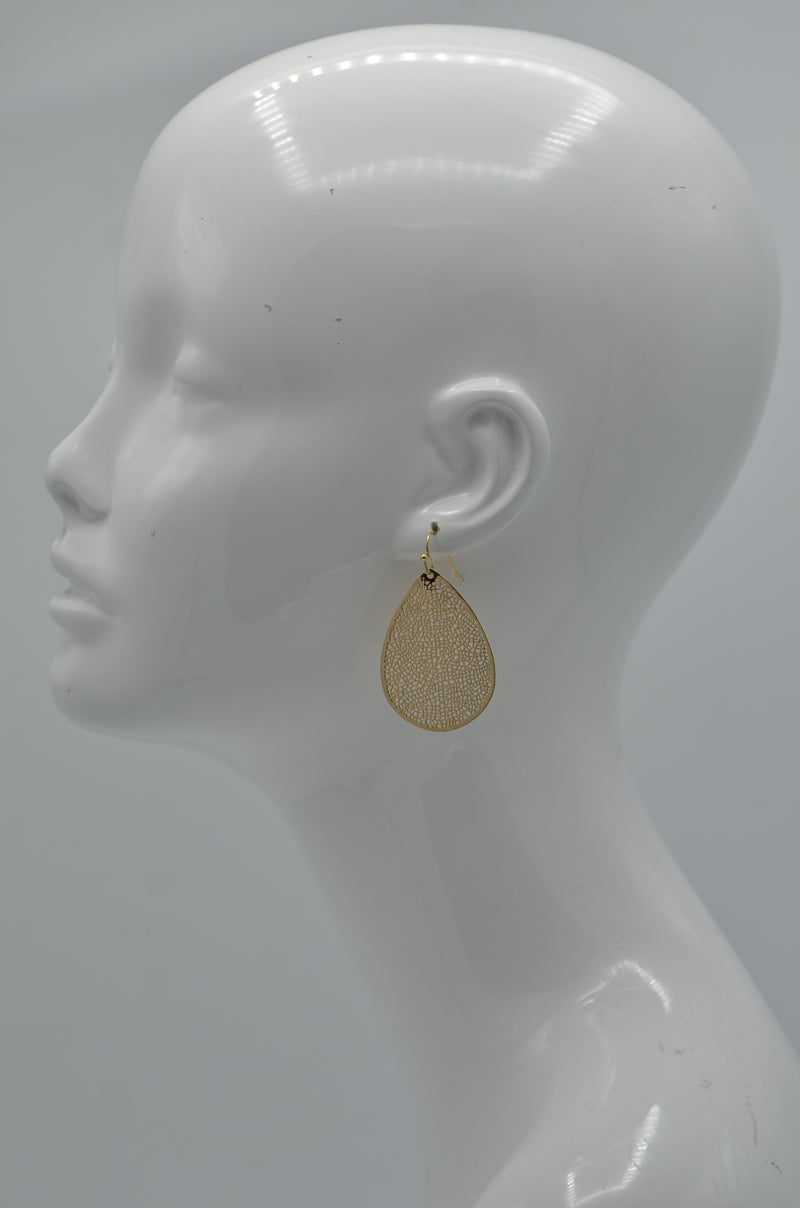 Gold Teardrop dangle Earrings