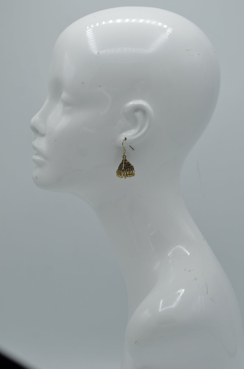 Gold triangle Jhumka Earrings