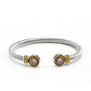 TWO-TONE LIGHT ROSE CRYSTAL CLASSIC CABLE BRACELET