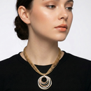 CIRCLE 2"INCHES PENDANT LAYERED NECKLACES