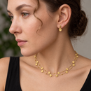 Brushed Metal Bubble Illusion Necklace And Earrings Set