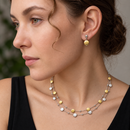 Brushed Metal Bubble Illusion Necklace And Earrings Set