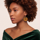 Boho Statement Earrings – Gold Dangle with Intricate Beadwork, 1.5 🎨 Color Options Available:💜 Purple & Gold 🔵 Blue & Olive 🟠 Orange & Brown