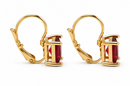 Gold Tone Red/Garnet Square  Leverback Earrings for Women – 0.8" Dangle Earrings | Elegant Fashion Jewelry