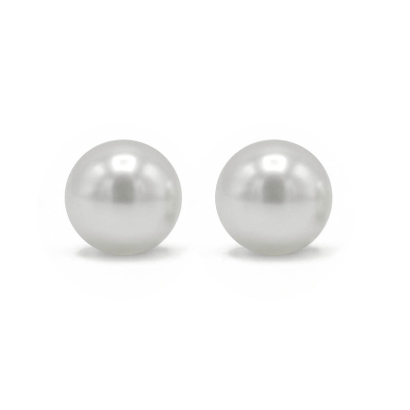 Rhodium White 6 Mm Pearl Stud Earring