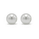 Rhodium White 14Mm Pearl Stud Earring
