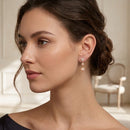 Tazza Women's Rose Gold-Tone Pavé Crystal Ball and Graduated Faux Pearl Linear Drop Earrings, (6mm & 8mm)