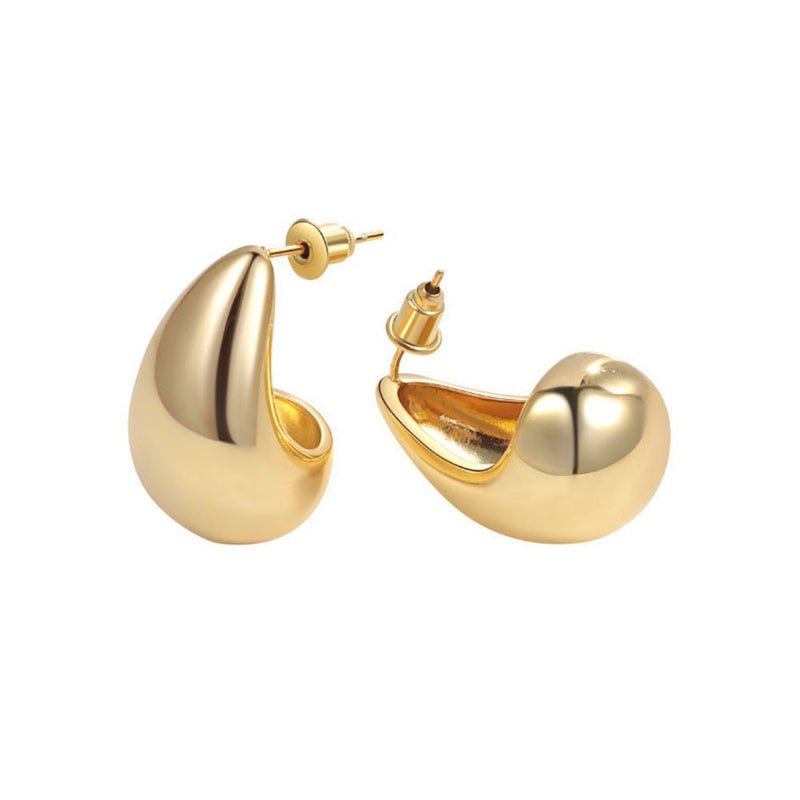 Gold Plated Chunky Lightweight Gold Hoop Earrings