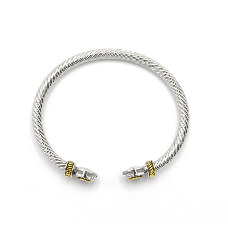 TWO TONE MONTANA CRYSTAL CLASSIC CABLE BRACELET