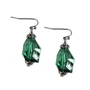 Green Bead Hematite Dangle Earrings