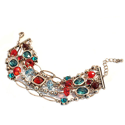 GOLD OX RED GREEN MIX Beautifully Designed Ethnic Bracelet