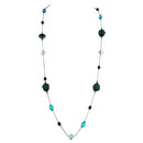 Green Multi Beads Hematite Long Necklace