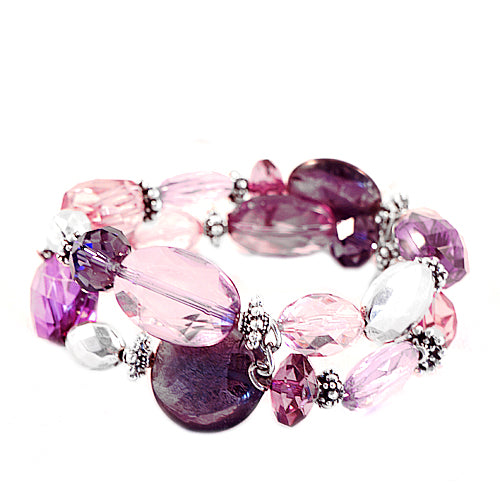Silver Purple Two Strand bracelet