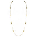 Gold Rectangle Beads Long Necklace