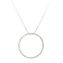 45mm Silver Pave Round Pendant Necklace