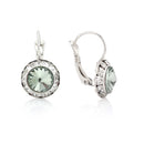 Silver-Tone Olive Crystal Earrings