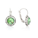 Silver-Tone Green Crystal Earrings