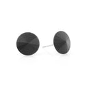 Silver-Tone Black Round Crystal Earrings
