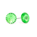 Silver-Tone Peridot Round Crystal Earrings