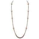 Gold Fireball Two-Strand Chain Long Necklace