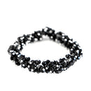 Jet Glass Crystal Seed Beads Stretch Bracelet 