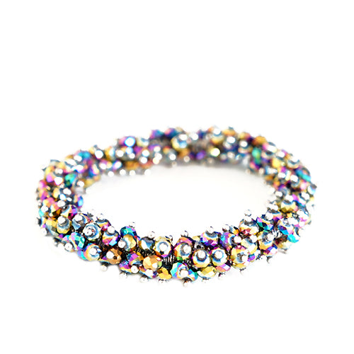 Rainbow AB Glass Crystal Seed Beads Stretch Bracelet