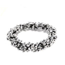 Silver Glass Crystal Seed Beads Stretch Bracelet 