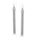 Silver chain chandelier earrings with Rhinestones