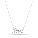 Rhodium Tone Love Necklace