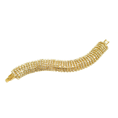 Luxurious Style Gold with Rhinestone Wrap-around Bracelet