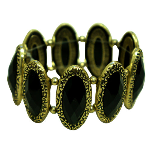 Black oval stretch bracelet