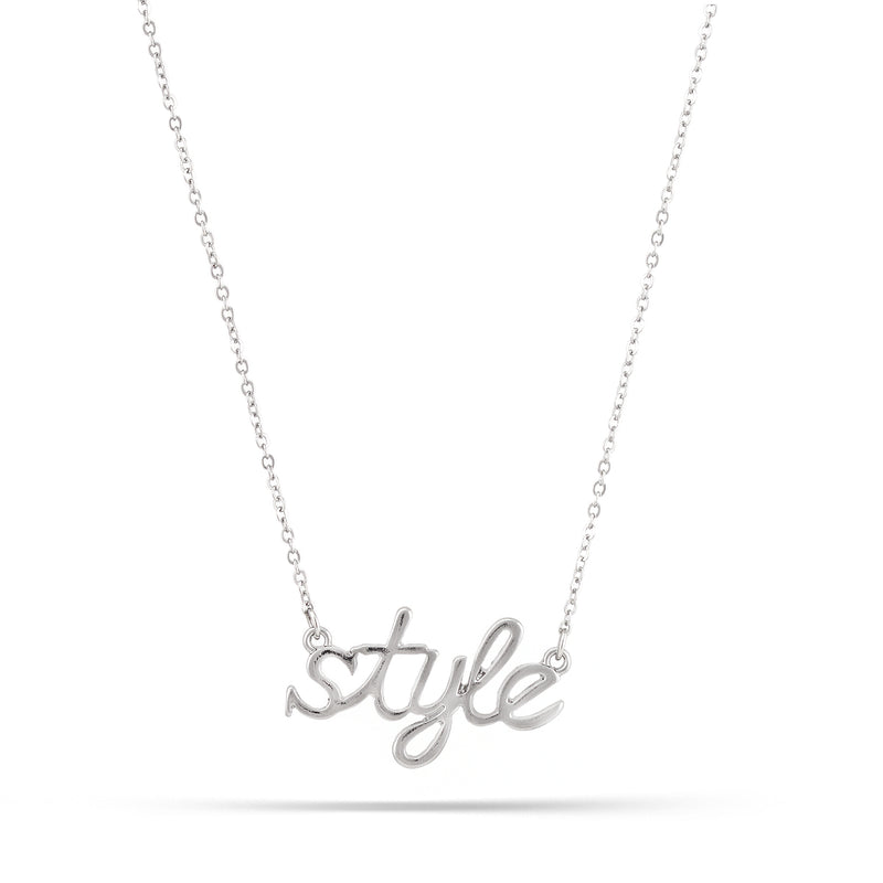 Rhodium Tone Style Necklace