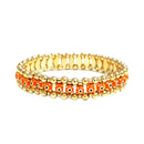 30mm Orange Evil Eye with Gold Stretch Bracelet 