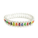 30mm Multi Evil Eye with Silver Stretch Bracelet 