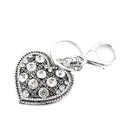 Bling Rhinestone Heart Silver Key Ring